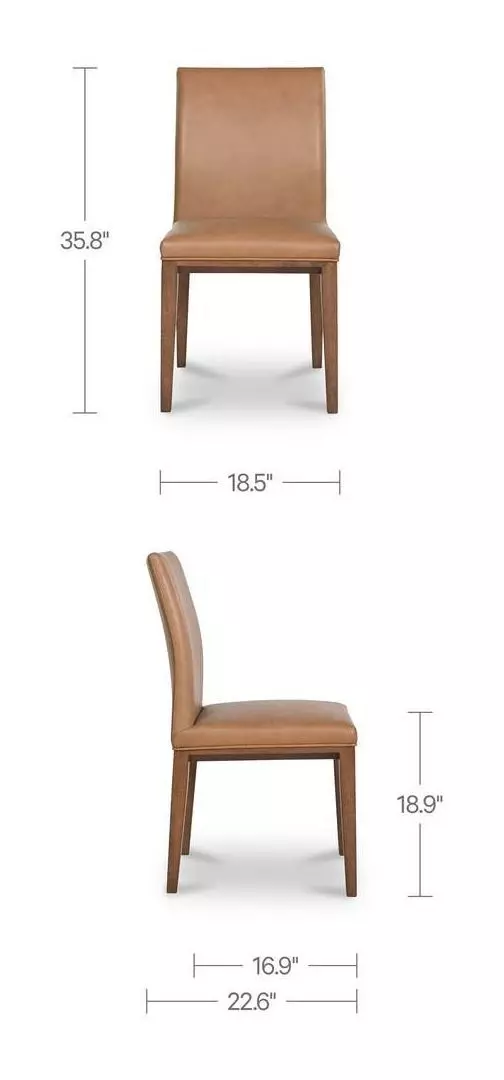 Frankie Tan Leather Upholstered Dining Chair Set of 2