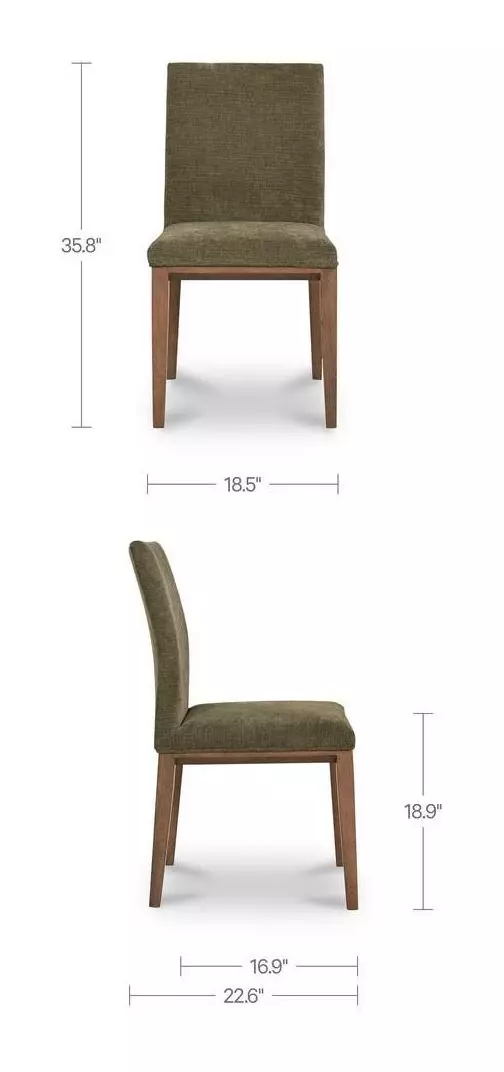 Frankie Olive Upholstered Dining Chair Set of 2