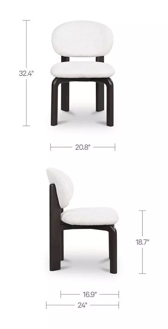 Sami White Performance Fabric Upholstered Dining Chair Set of 2