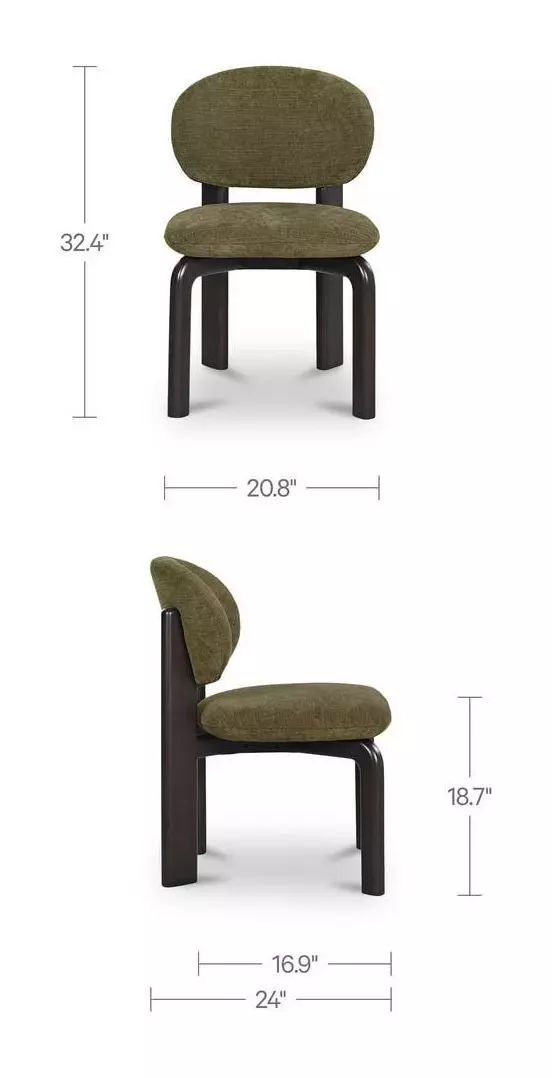 Sami Olive Performance Fabric Upholstered Dining Chair Set of 2