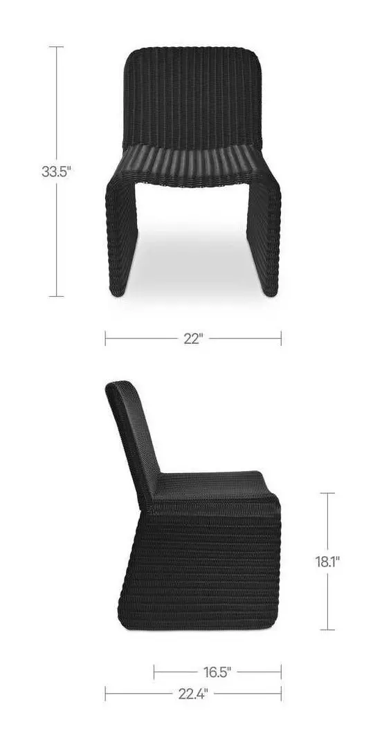Ella Charcoal Outdoor Dining Chair Set of 2