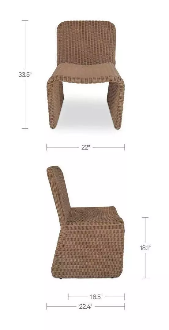 Ella Natural Outdoor Dining Chair Set of 2