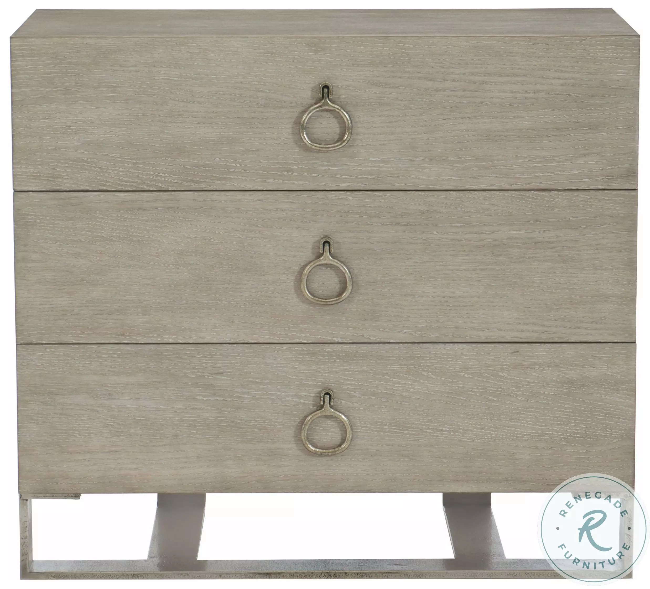 matterさま　専用 Linea Cerused Greige and Textured Graphite Metal Nightstand