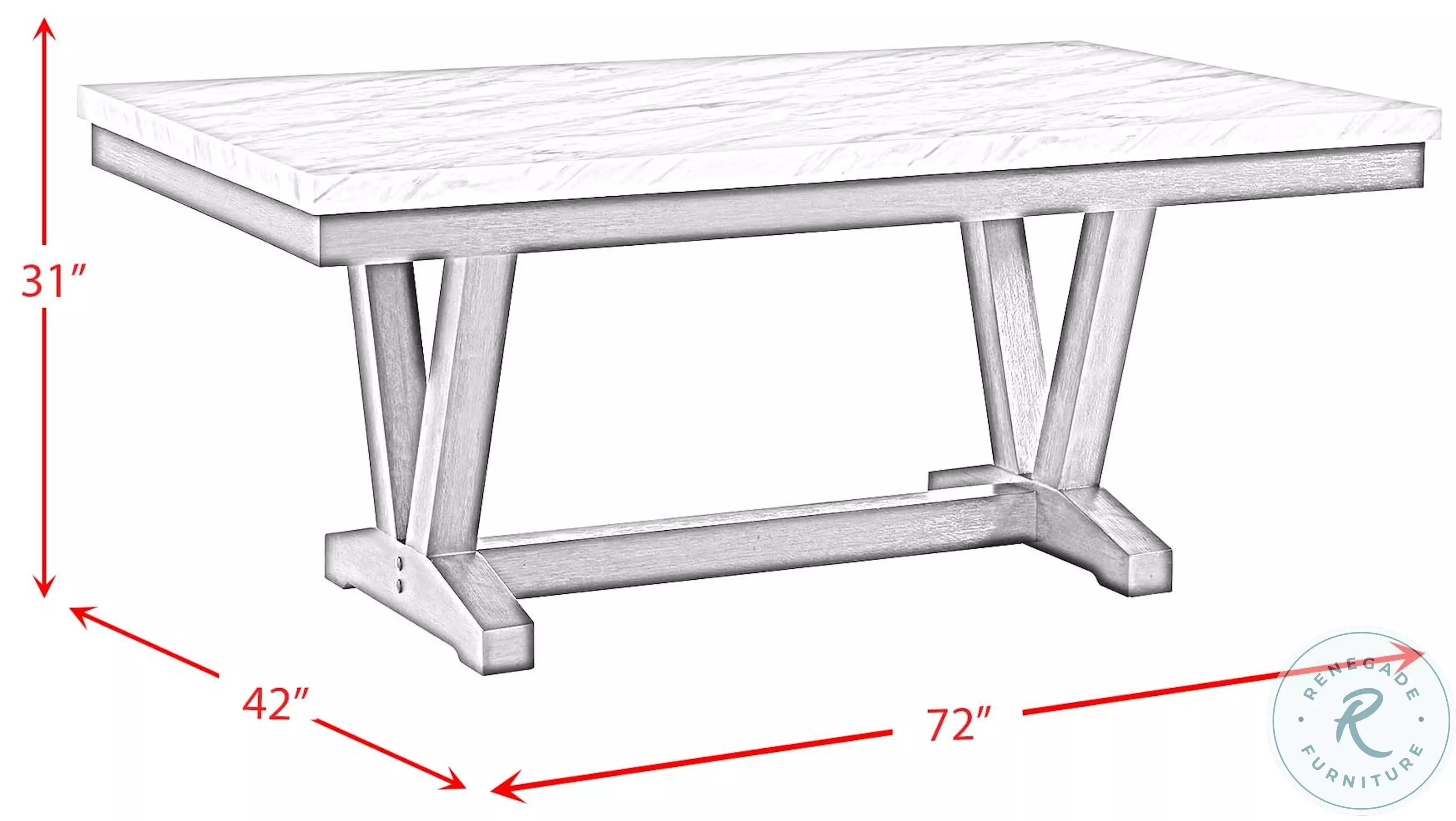 Eve Charcoal And White Dining Table