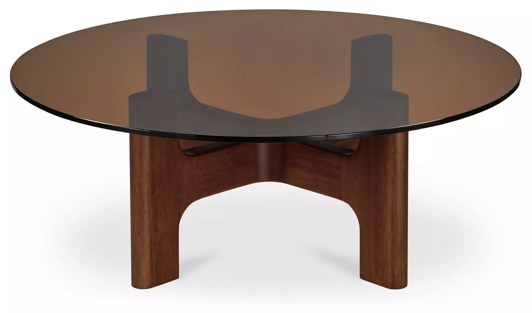 Luke Amber Round Glass Top Coffee Table