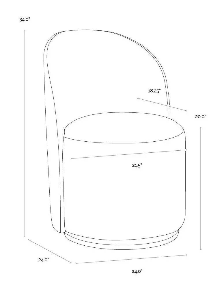 Opaline Effie Linen Upholstered Swivel Dining Chair