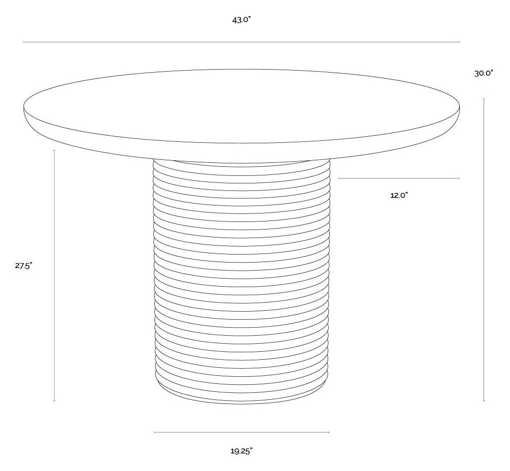 Riva Travertine Look 43" Round Concrete Top Outdoor Dining Table