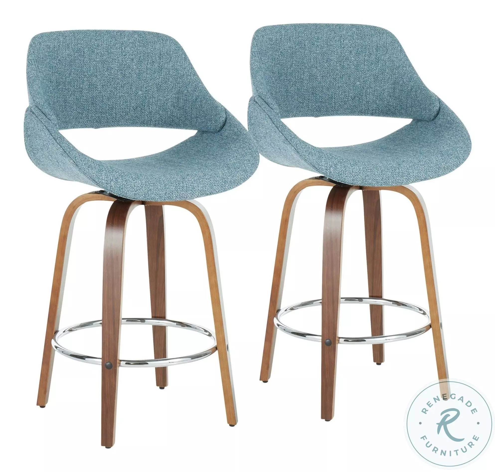 Fabrizzi Blue Noise Counter Height Stool Set of 2 from Lumisource