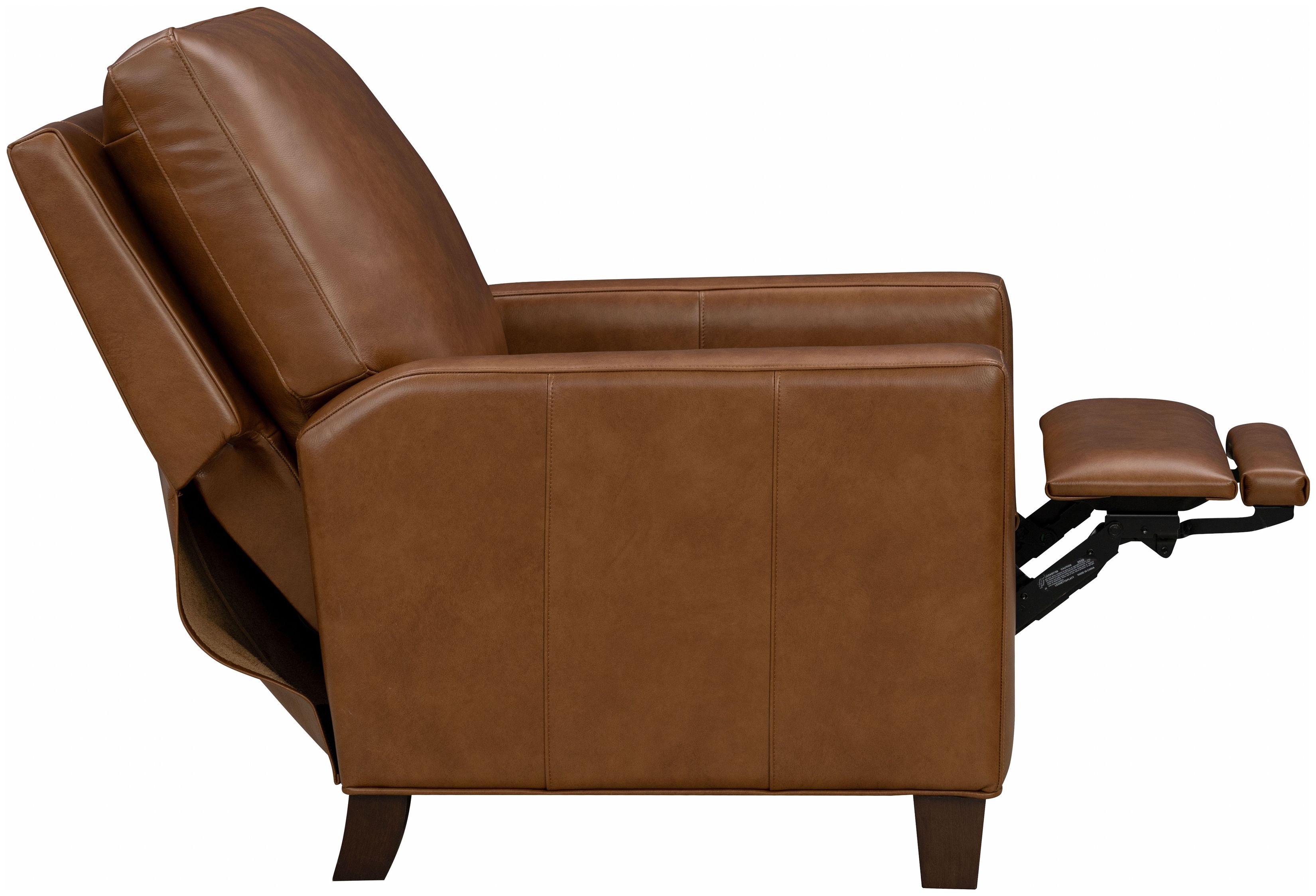 Fairview Oregan Oak Leather Push Thru The Arms Recliner from