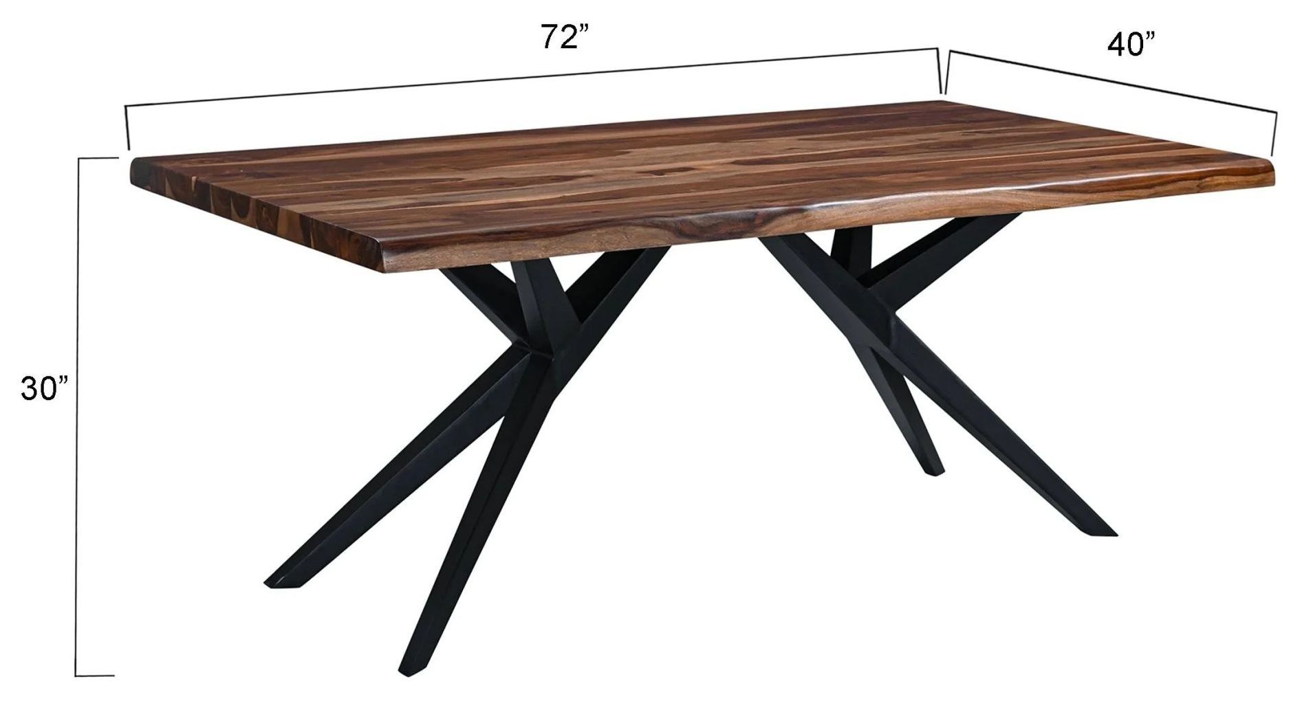 Rosewood Natural Sheesham 72" Rectangular Dining Table