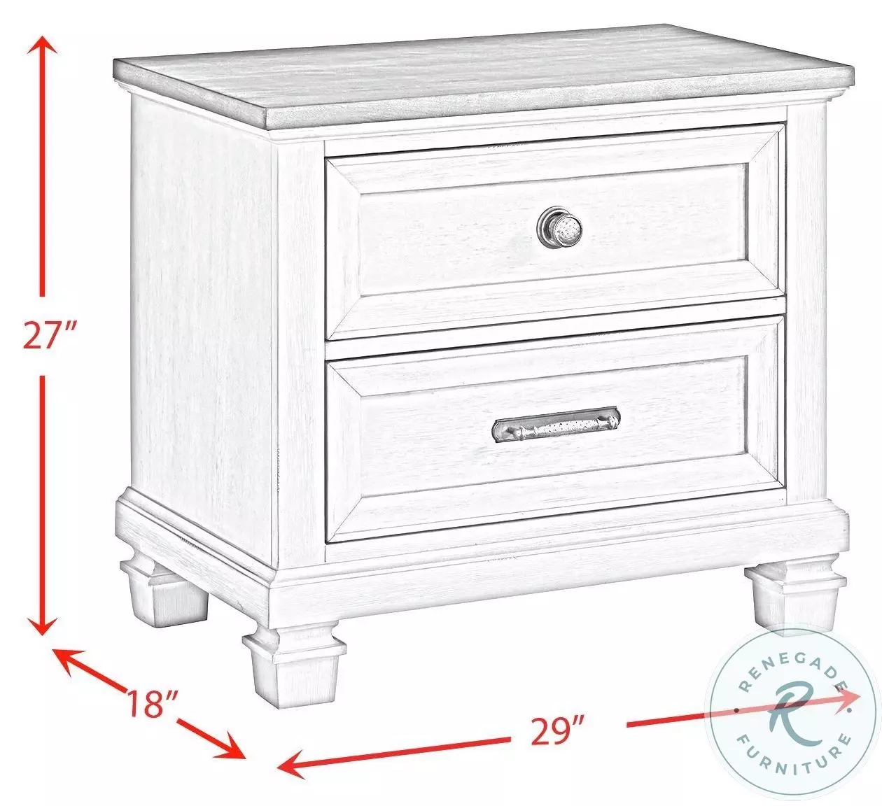 Bloomfield Medium Brown And Washed Stone 2 Drawer Nightstand