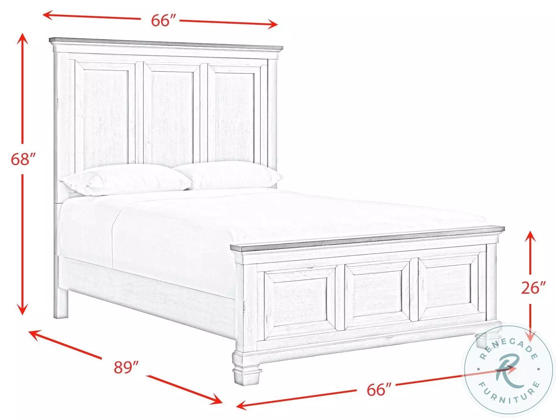 Bloomfield Medium Brown And Washed Stone Queen Panel Bed