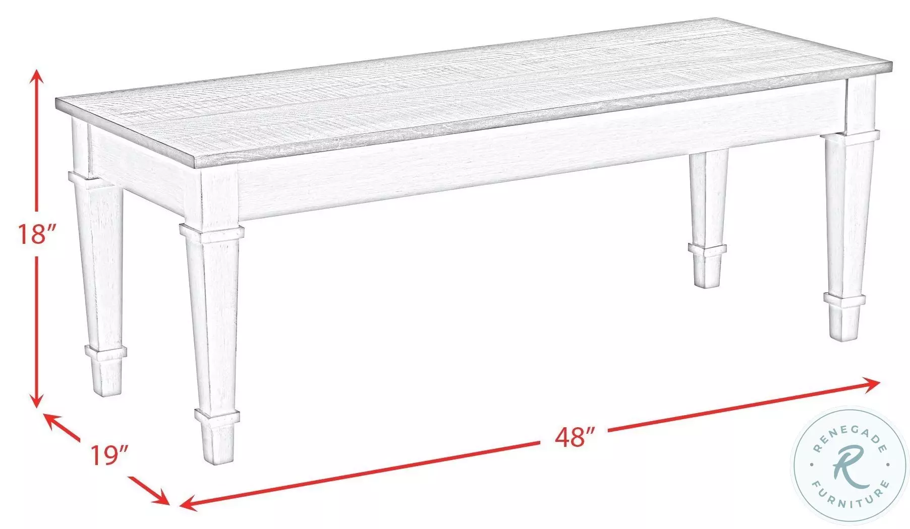 Bloomfield Medium Brown And Washed Stone Dining Bench