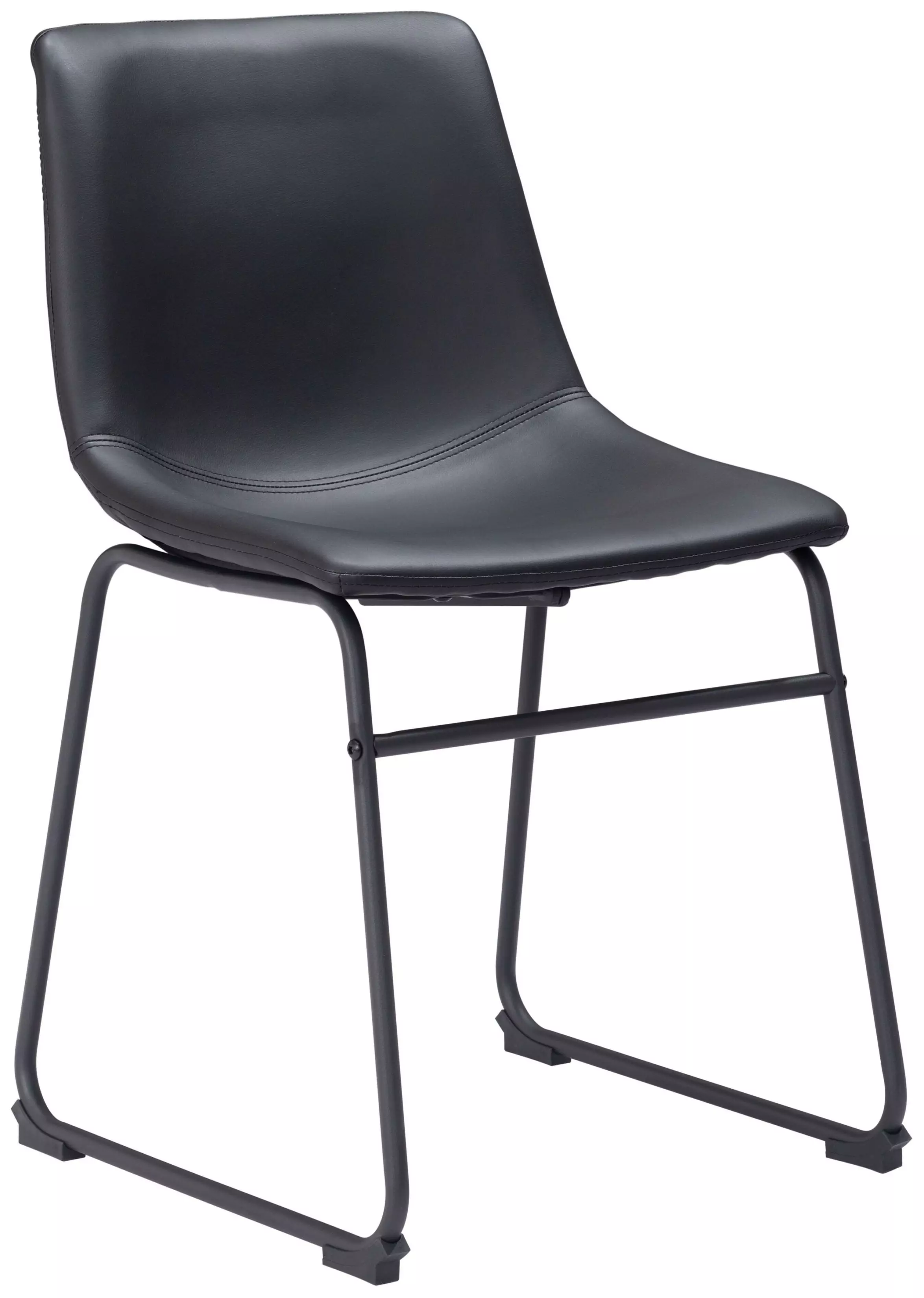 Smart Black and Black Dining Chair Set of 2