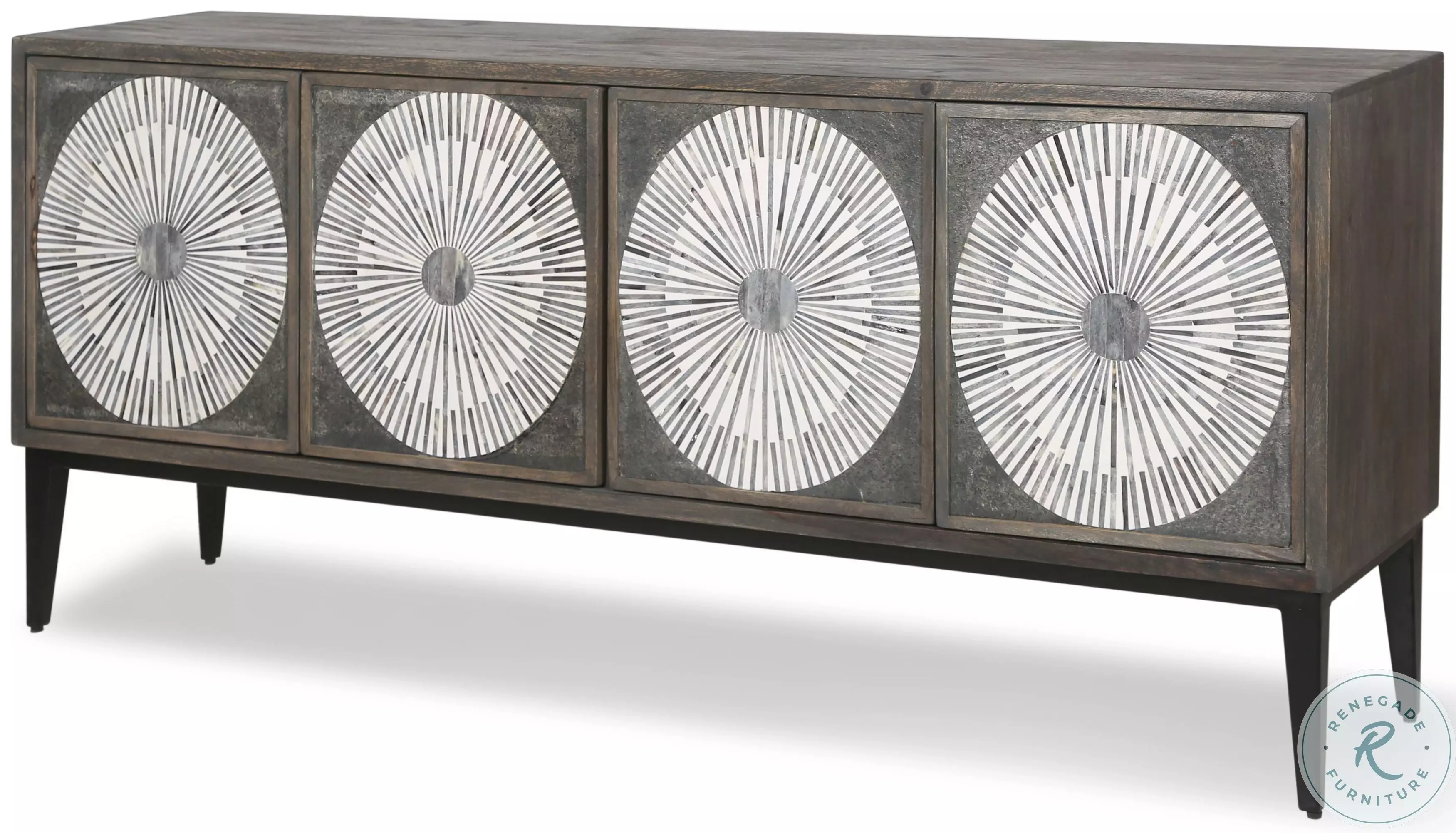 Palm Desert Vintage Gray And Bone Inlay Sideboard From World