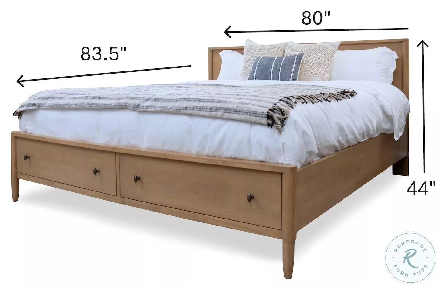 Maplewood Warm Maple King Low Profile Platform Bed with Storage