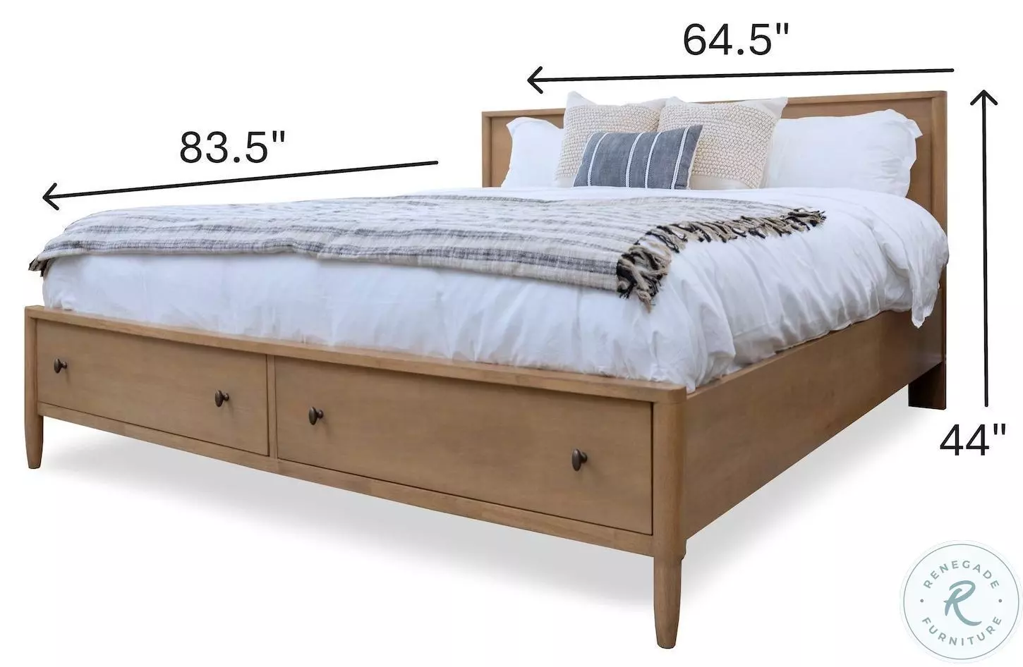 Maplewood Warm Maple Queen Low Profile Platform Bed with Storage