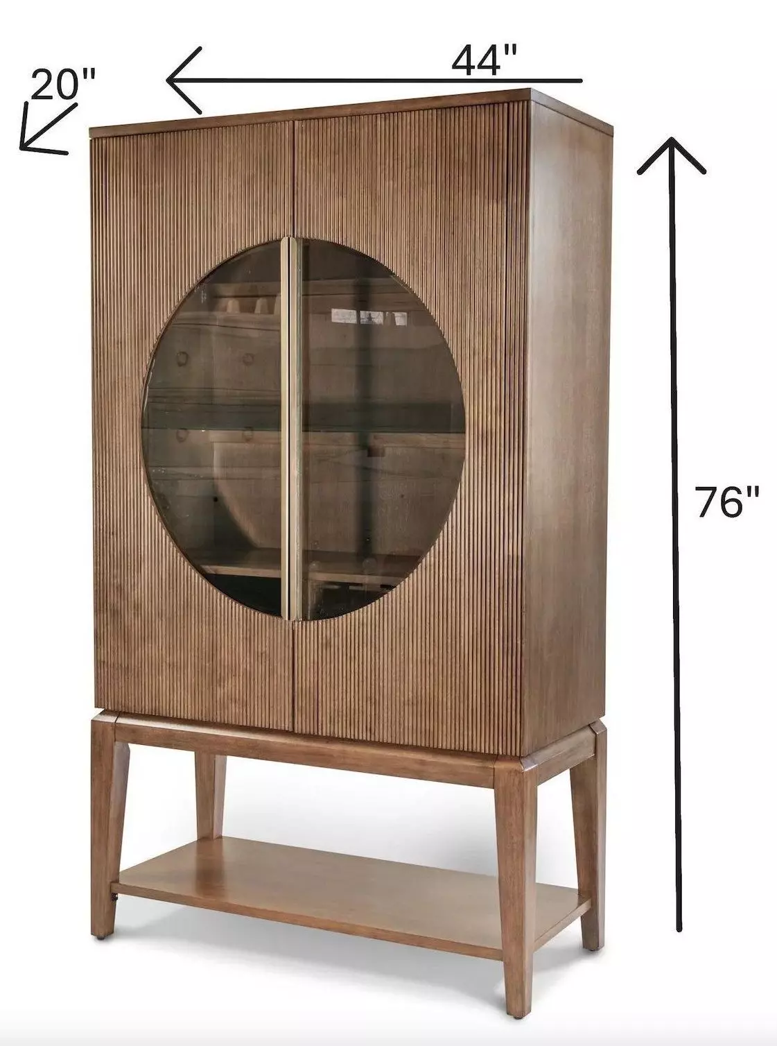 Manhattan Valley Vintage Chestnut 2 Door Curio Cabinet with LED