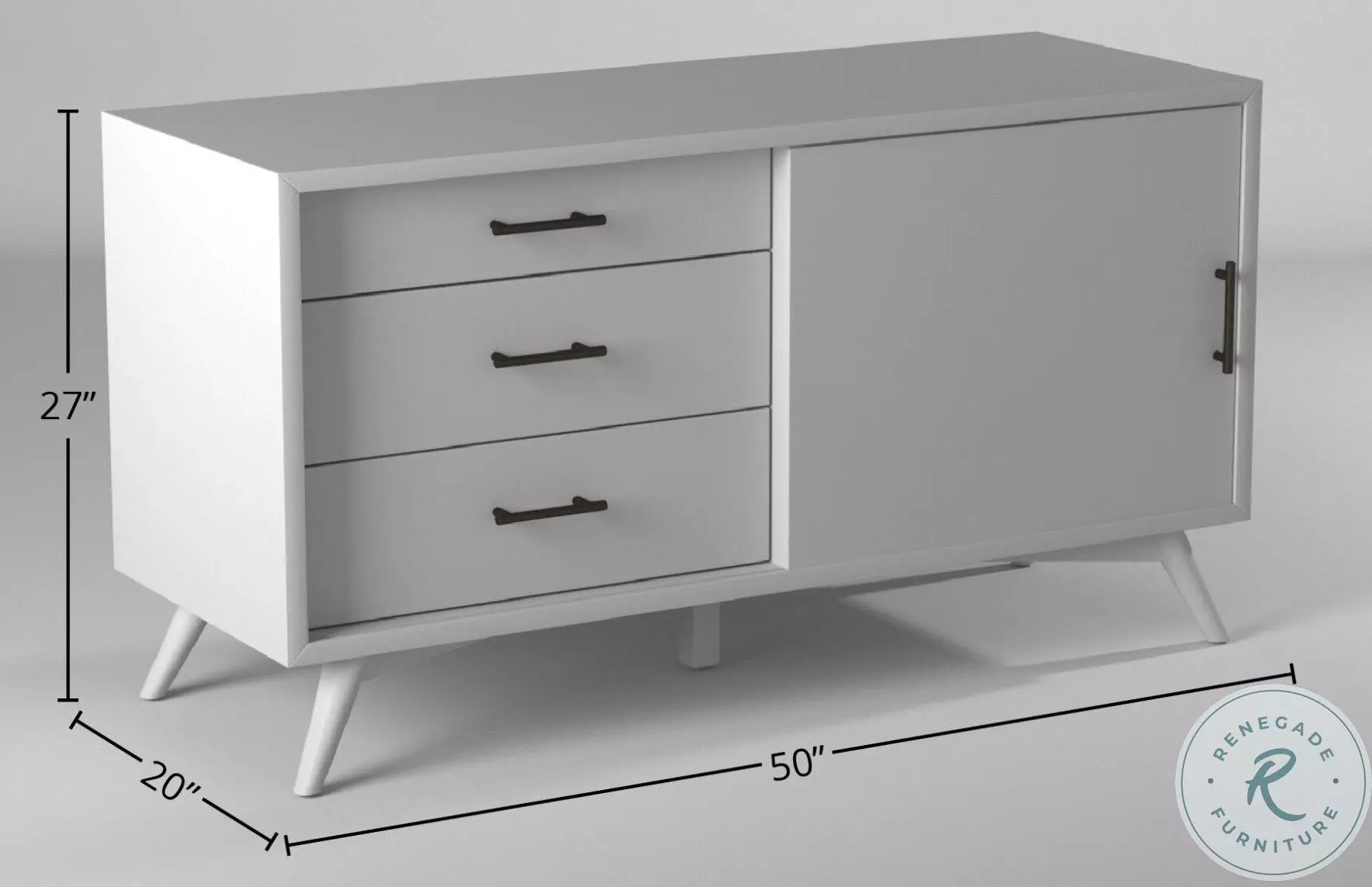 Flynn White Small TV Stand