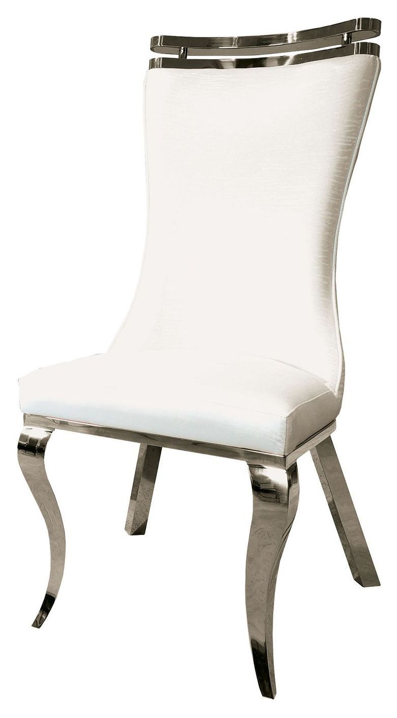 Palazzo White and Silver Side Chair Set of 2 From Furniture of America ...
