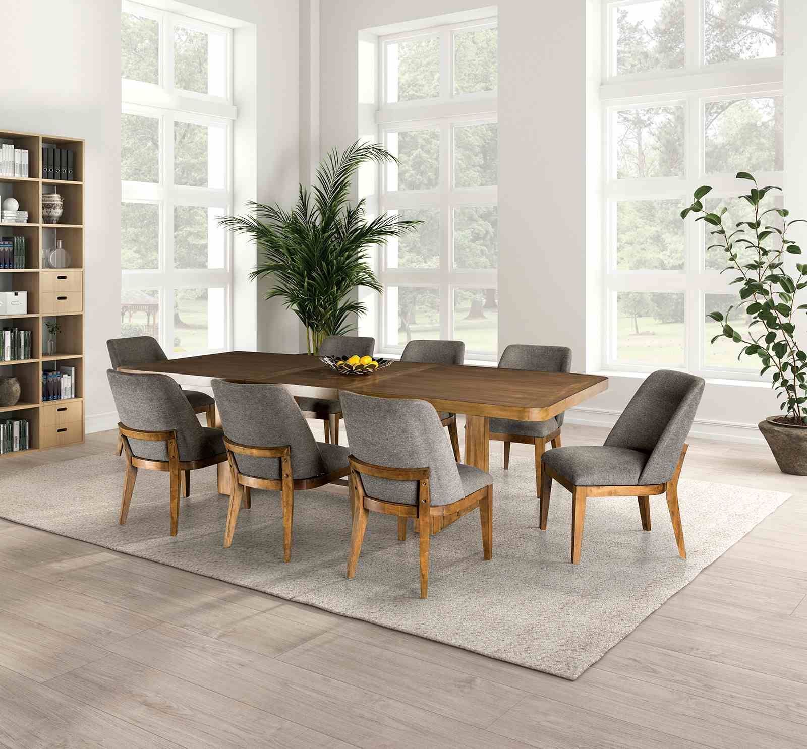 Mandal Chestnut Extendable Rectangular Dining Room Set