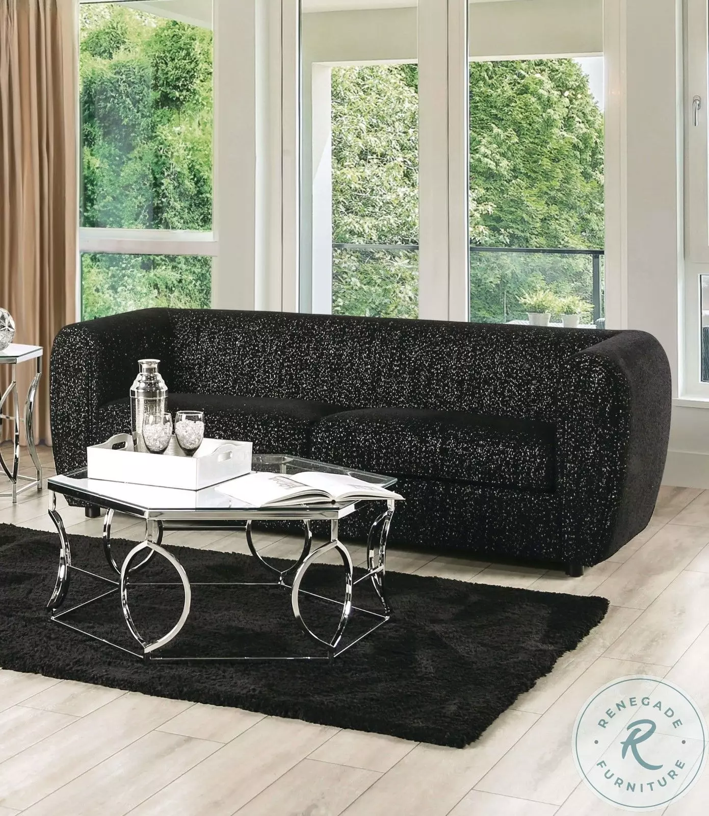 Verdal Black Sofa From Furniture of America | Coleman Furniture