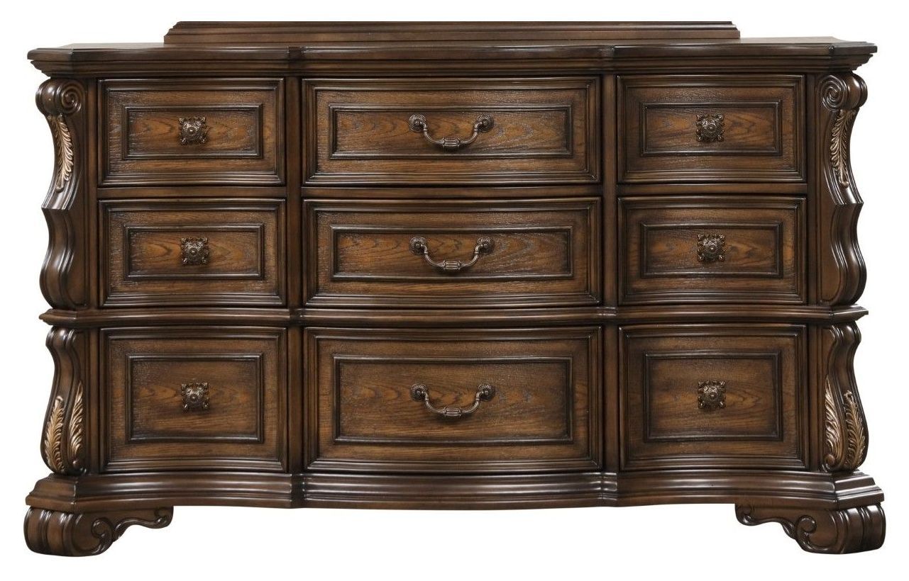 Leovanni Dark Brown 9 Drawer Dresser From Furniture of America ...