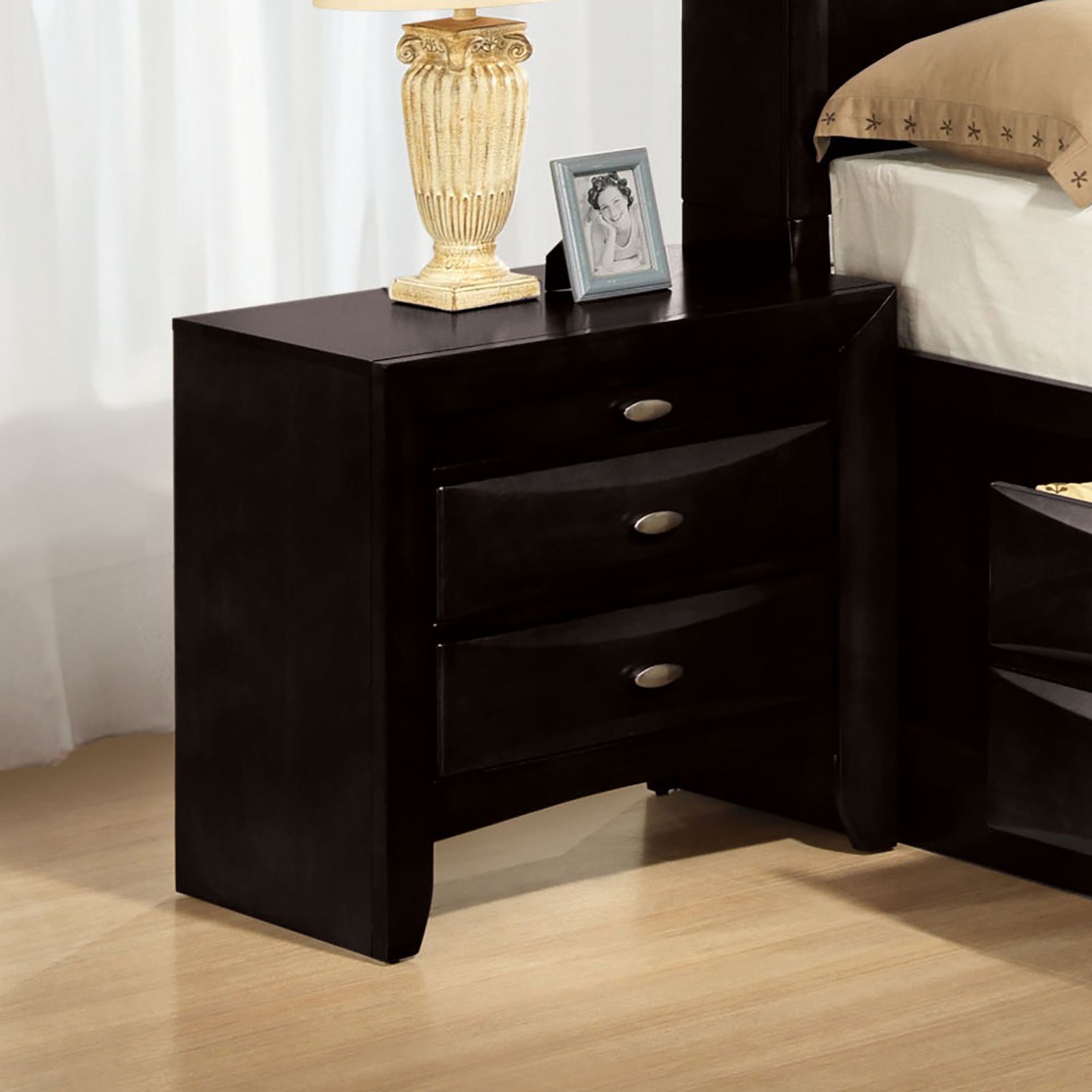 Zosimo Black 3 Drawer Nightstand From Furniture of America | Coleman ...