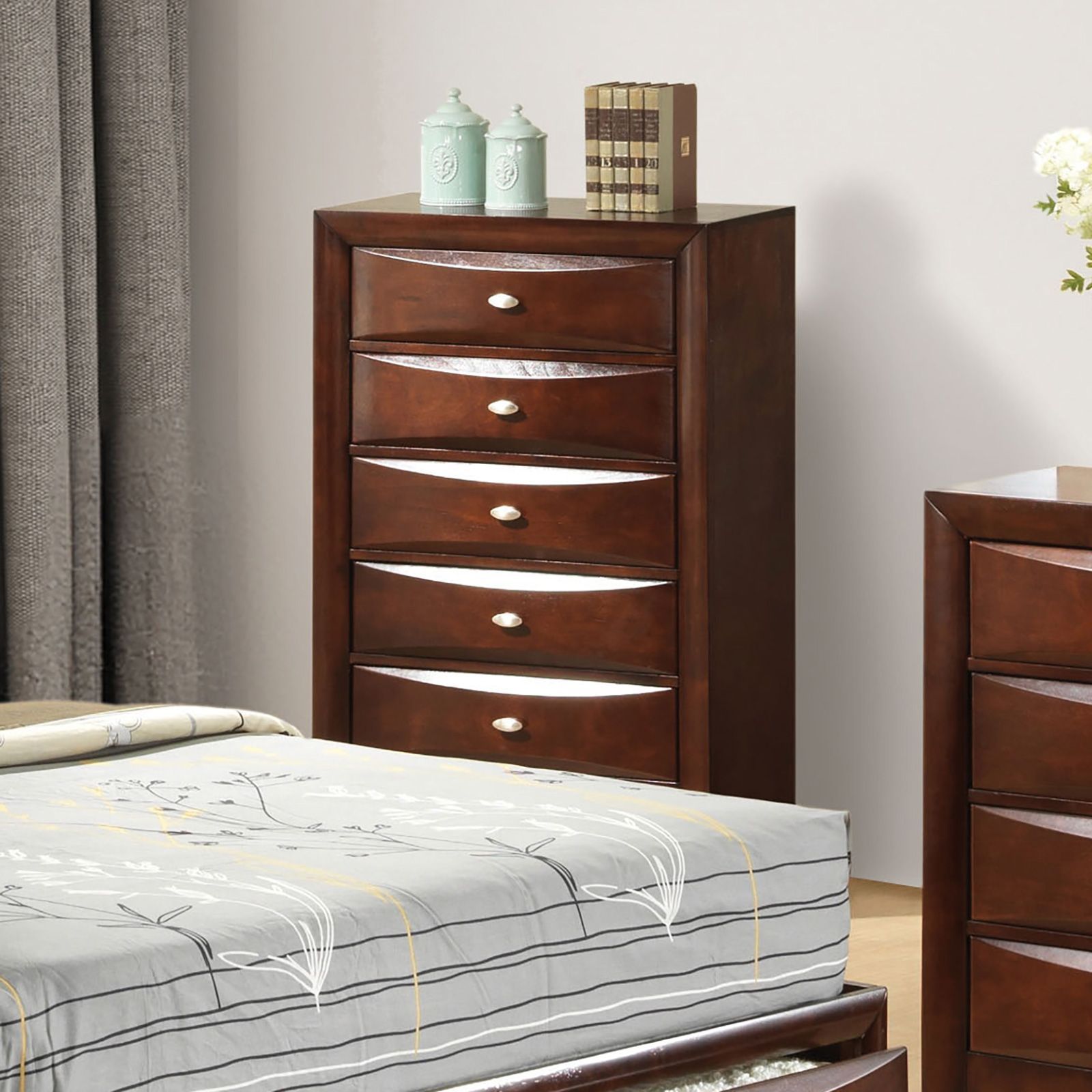 Zosimo Dark Cherry Storage Platform Bedroom Set from Furniture of