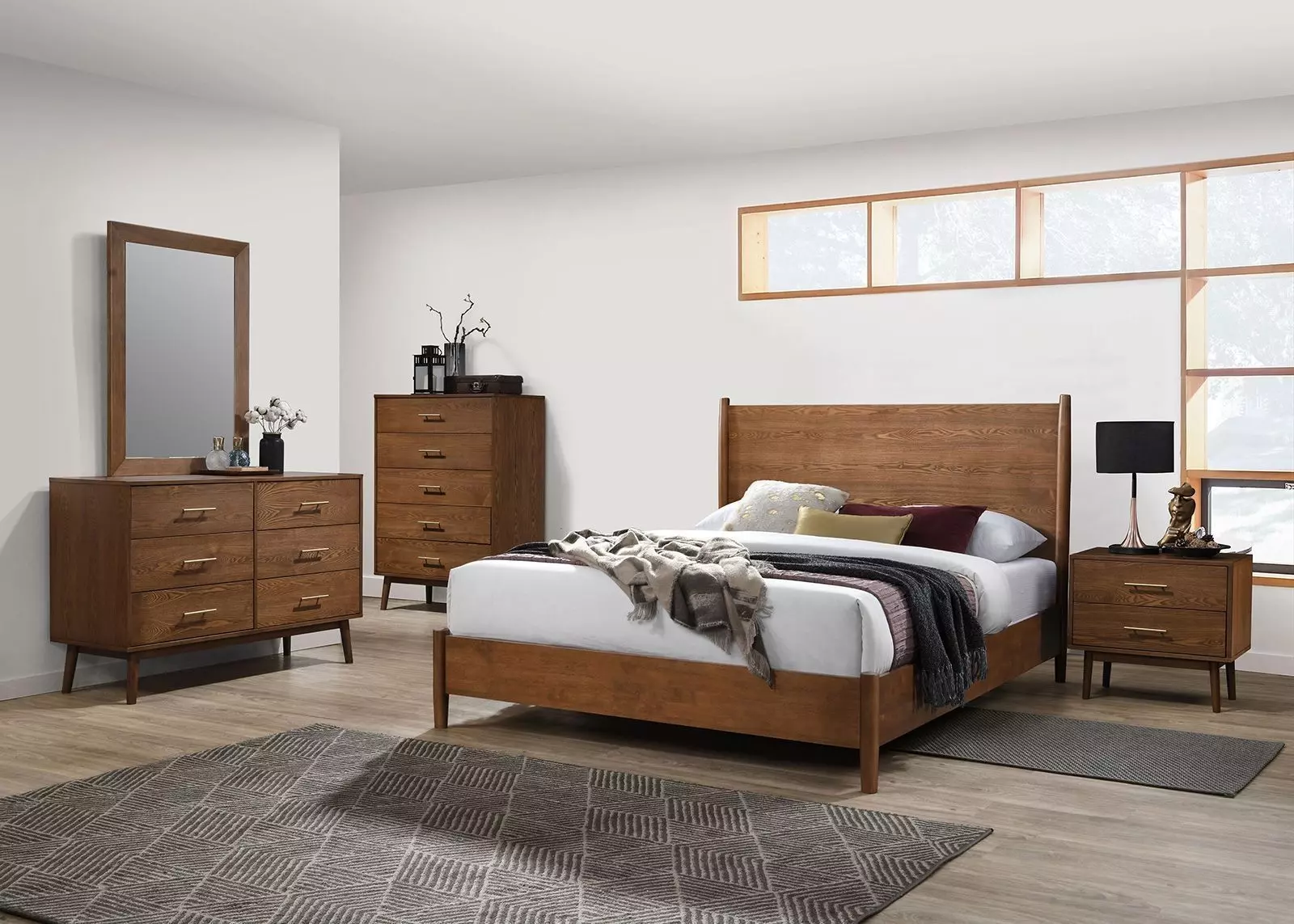 Tromso Walnut Panel Bedroom Set from Furniture of America