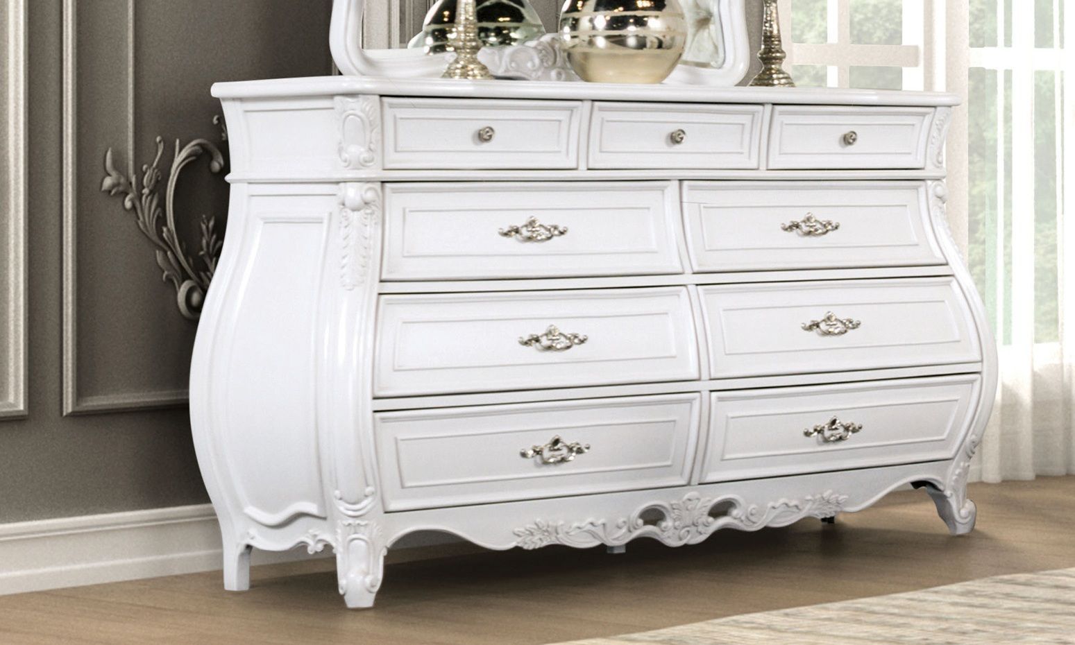 Valentini White 9 Drawer Dresser From Furniture of America