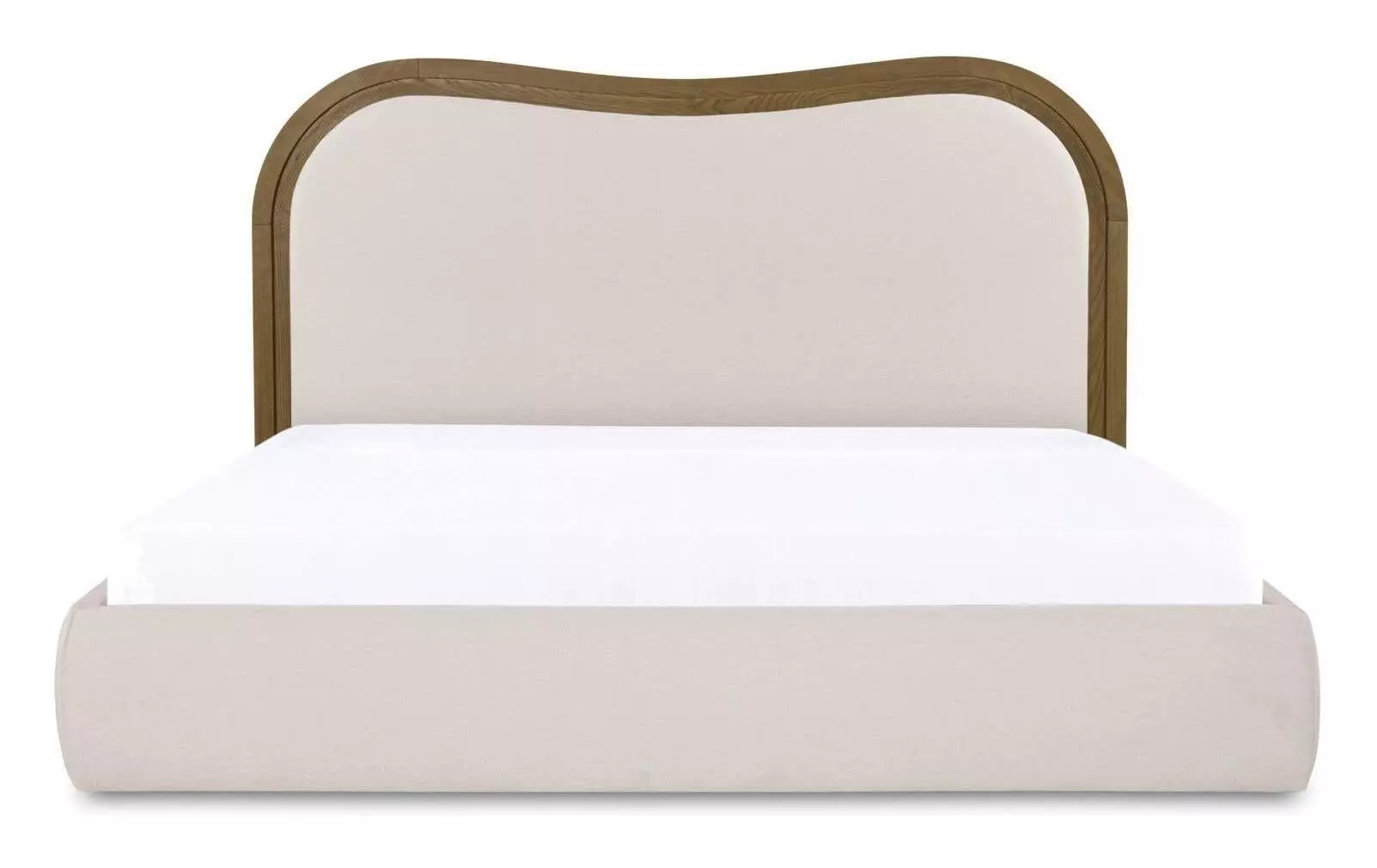 Camilla Oat and Brown King Upholstered Panel Bed