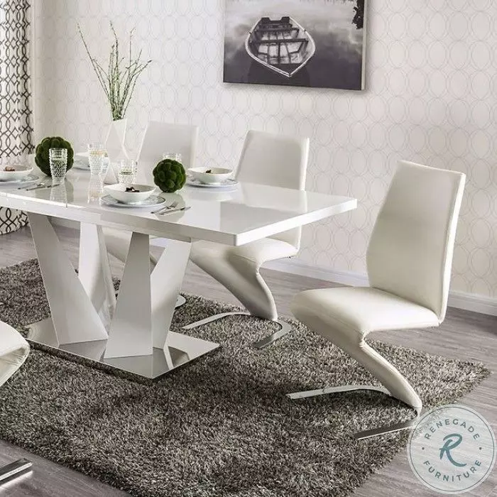 Zain White Extendable Dining Table from Furniture of America