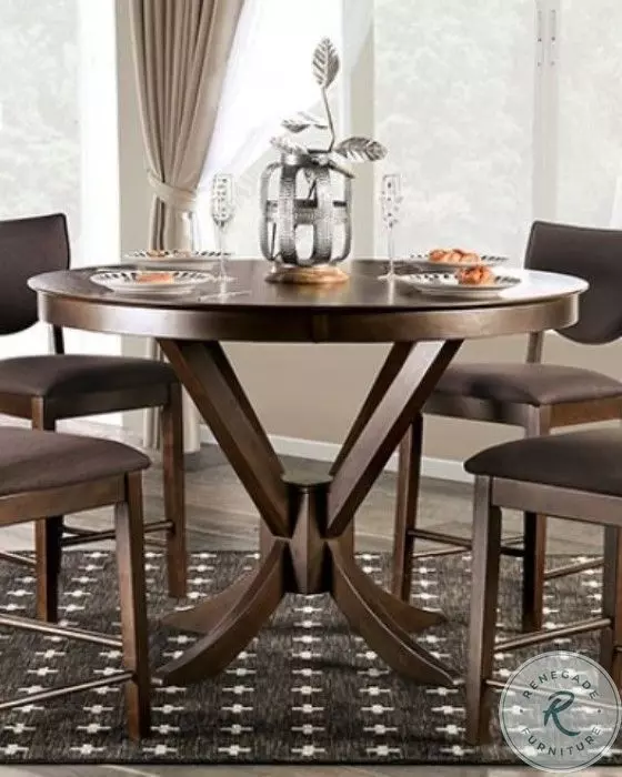 Marina Walnut Round Counter Height Dining Table From Furniture of