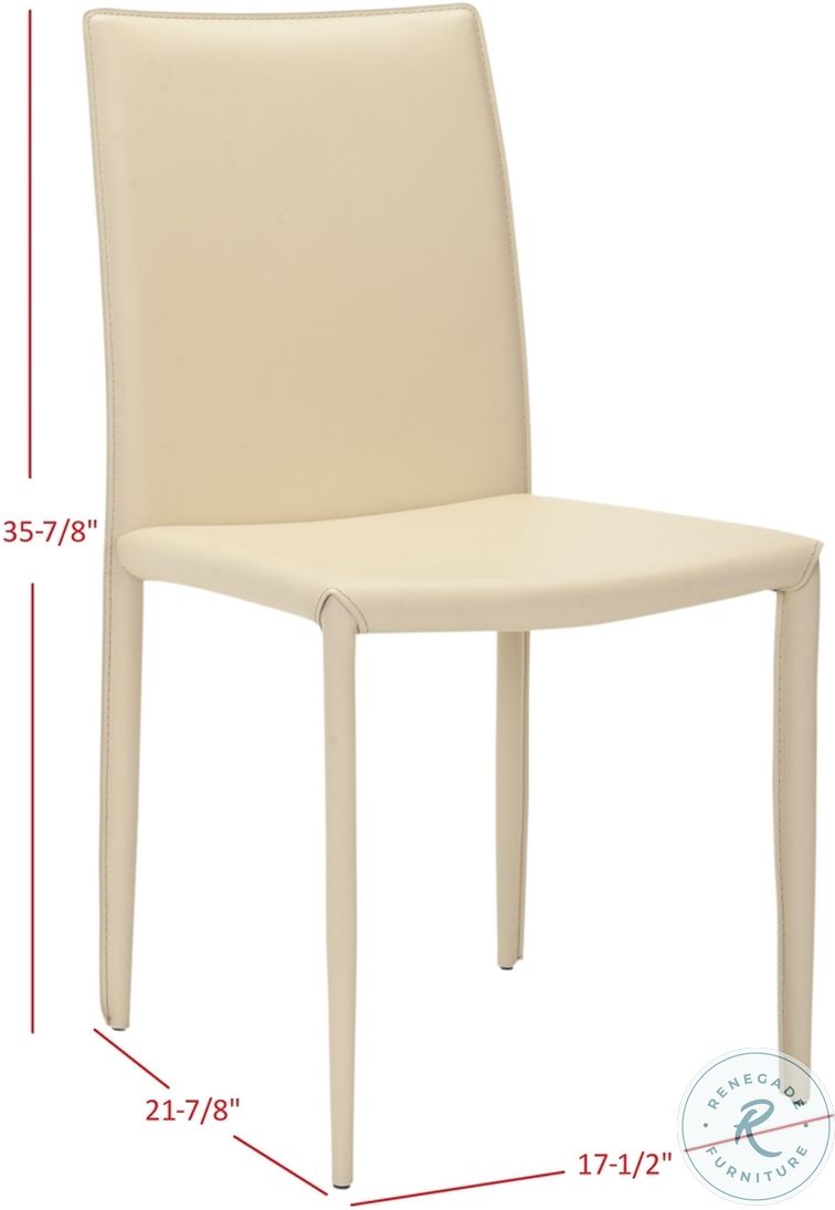 Karna Cream 19 Leather Dining Chair Set Of 2 From Safavieh Coleman Furniture