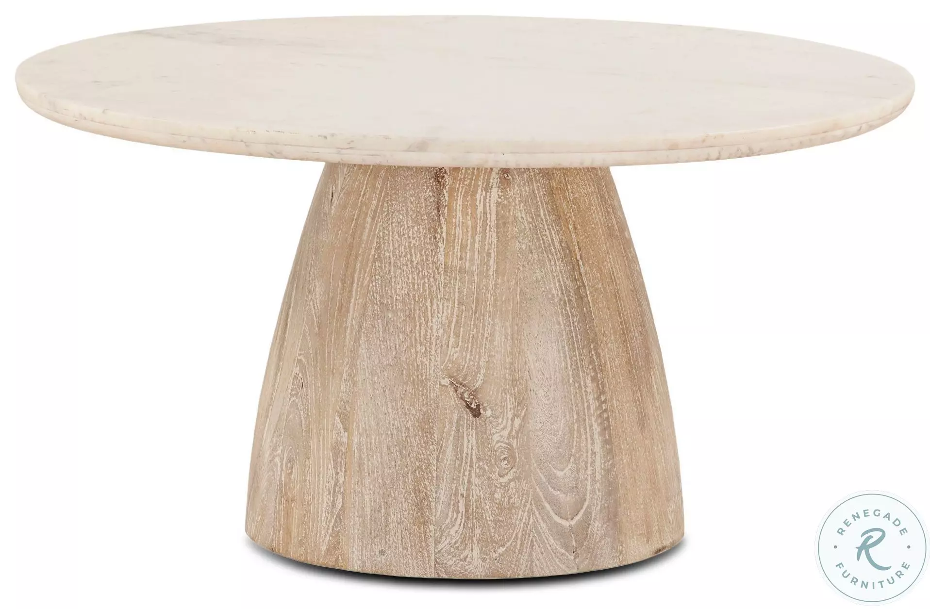 Palm Desert White Marble And Mango Wood Coffee Table From World