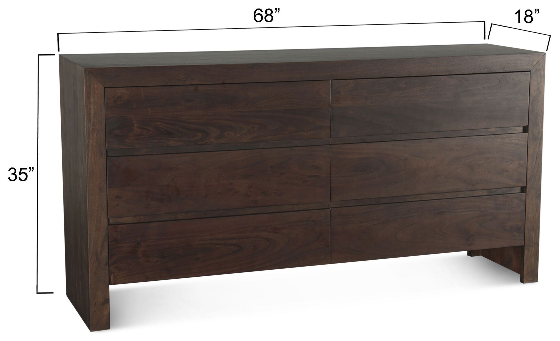 Acadia Coffee Bean 6 Drawer Dresser