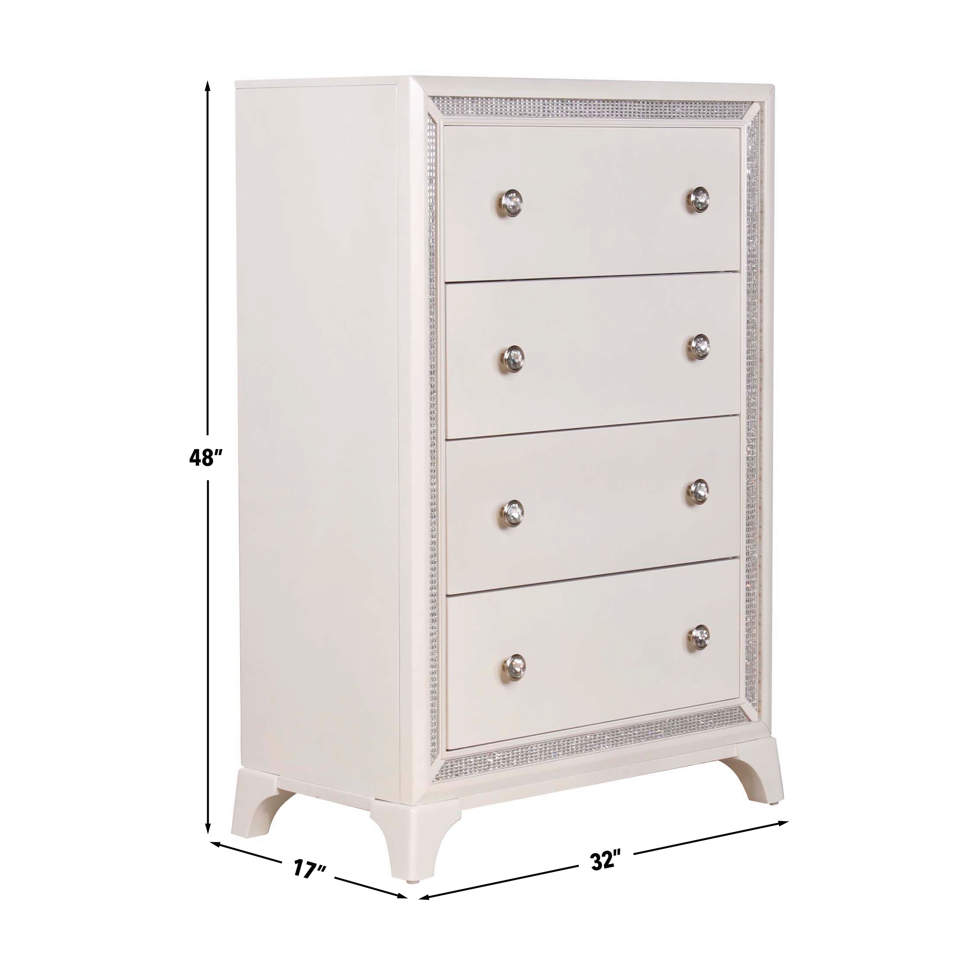 Cassie White 4 Drawer Chest