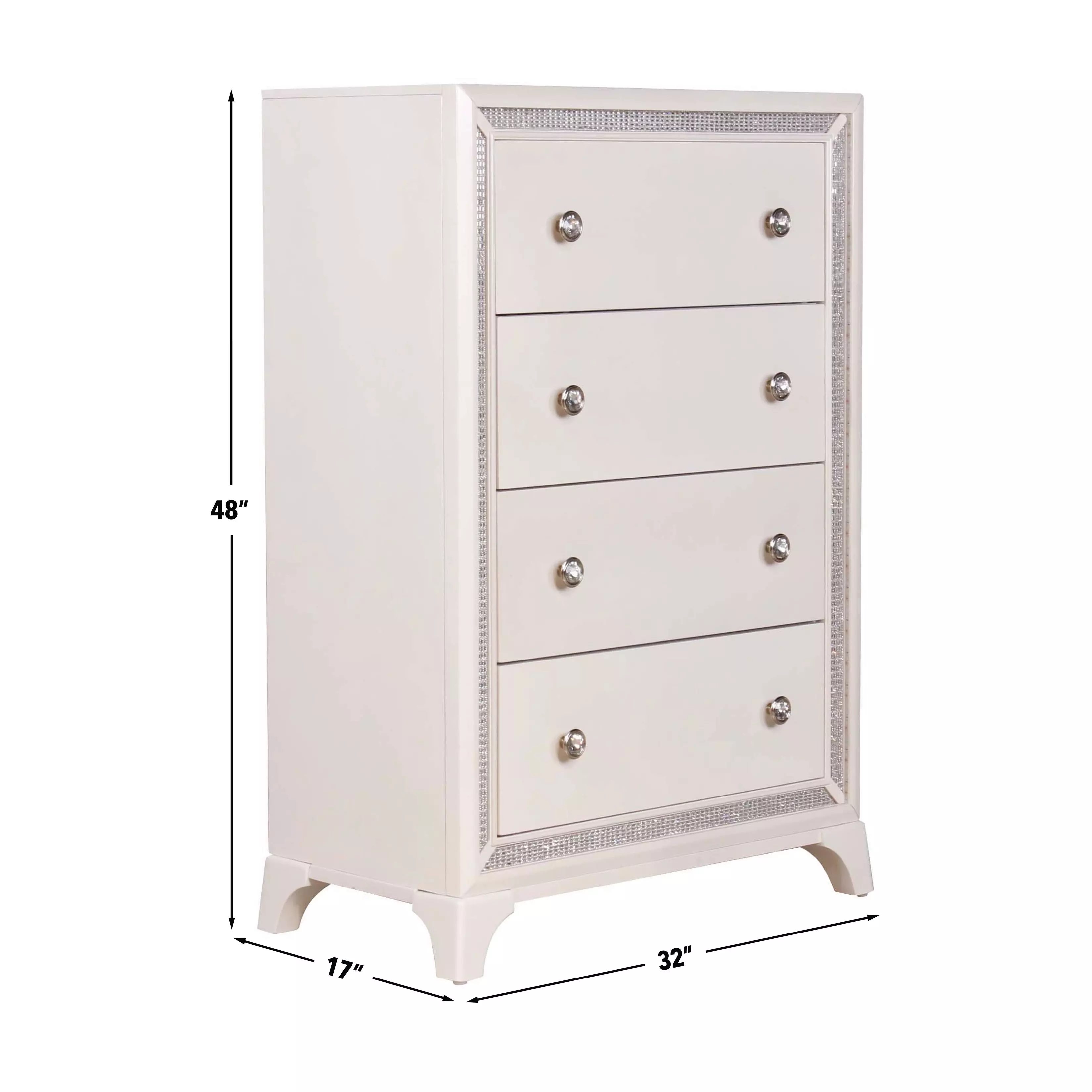 Cassie White 4 Drawer Chest