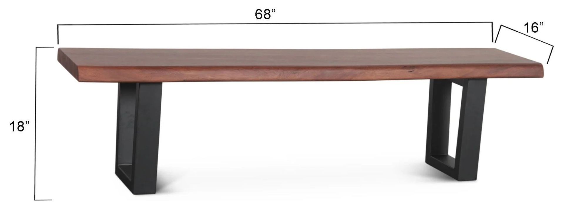 Yarrow Light Sequoia 68" Dining Bench