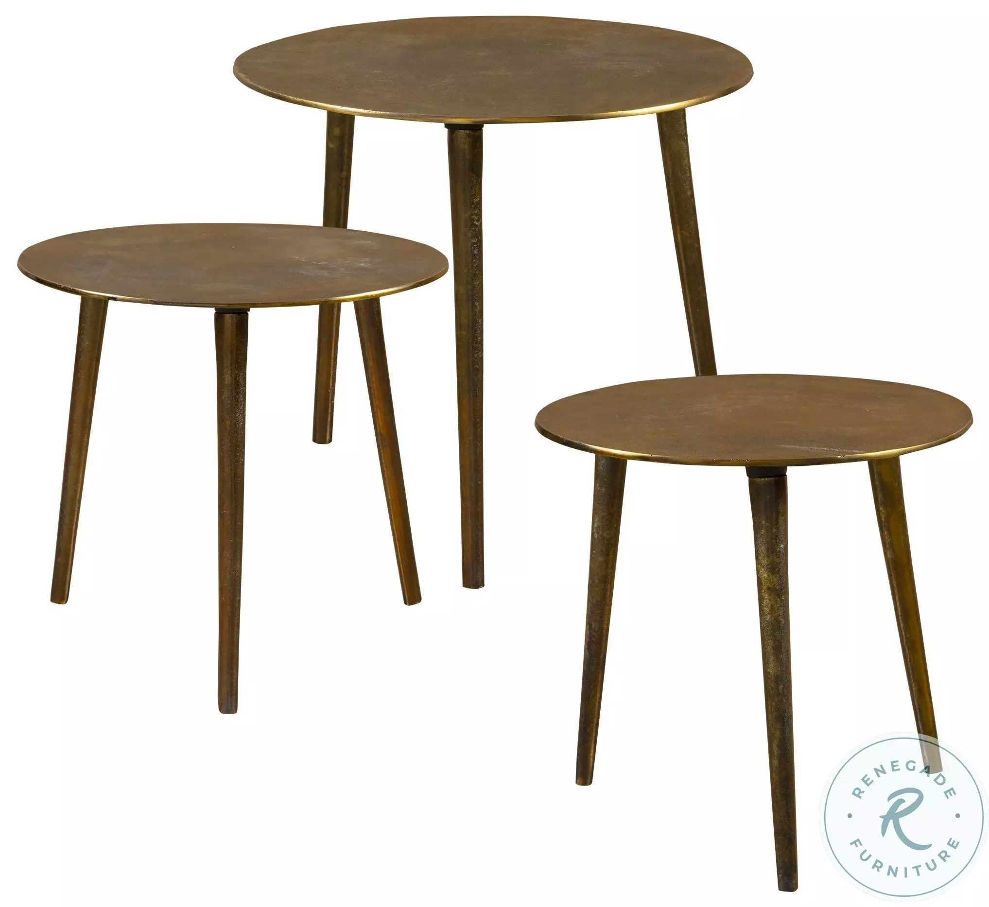 Freya Anodized Antique Gold Cocktail Table Set of 3 From Soul ...
