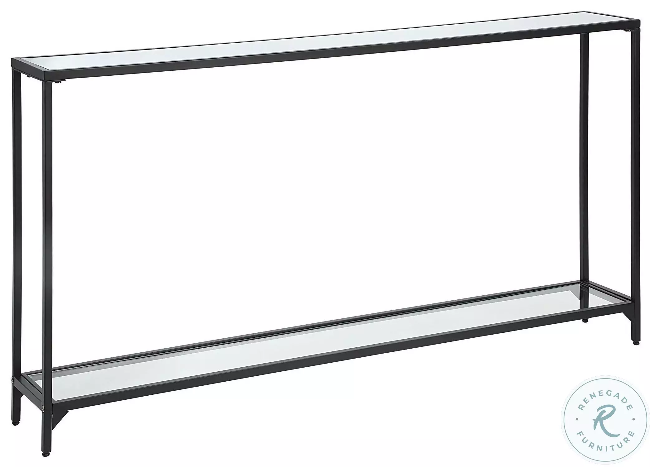 W23006 Satin Black Mirrored Top Console Table From Uttermost | Coleman ...