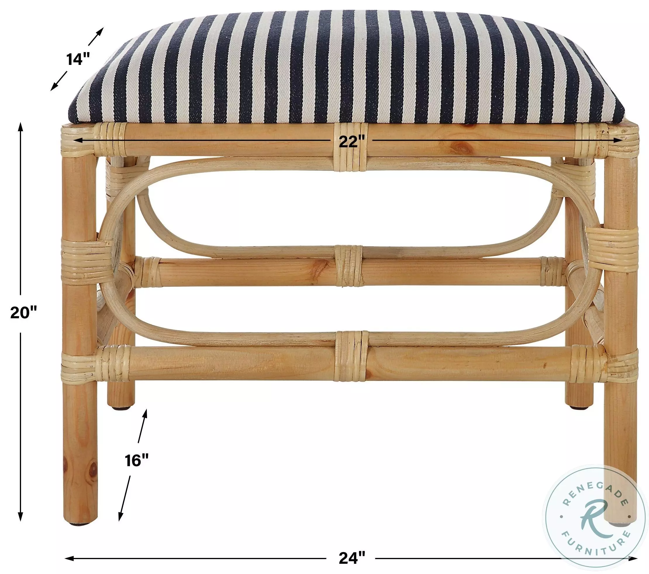 Havendale Navy and White Bench