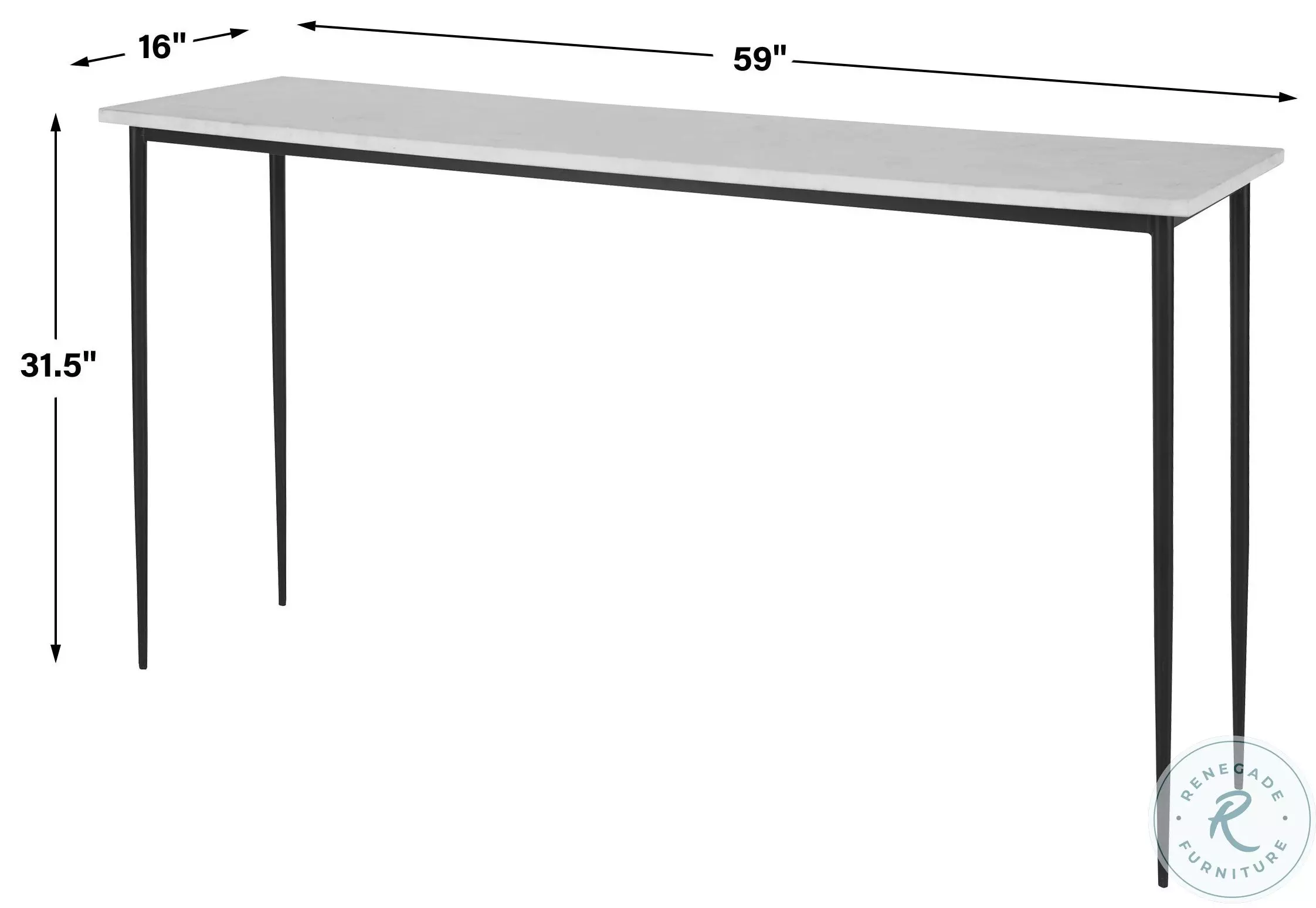 Dusk White Marble and Satin Black Console Table