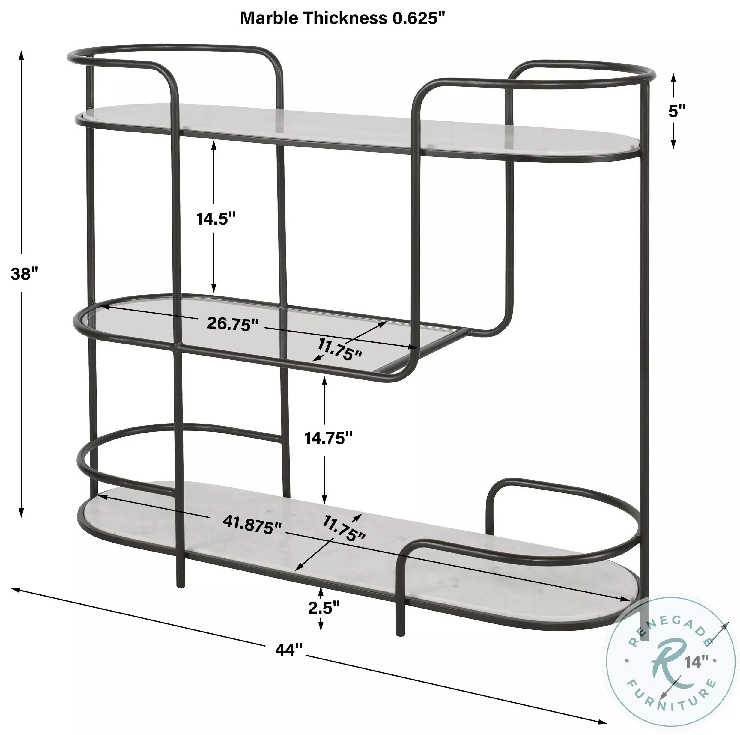 Boulan Satin Black Bar Console