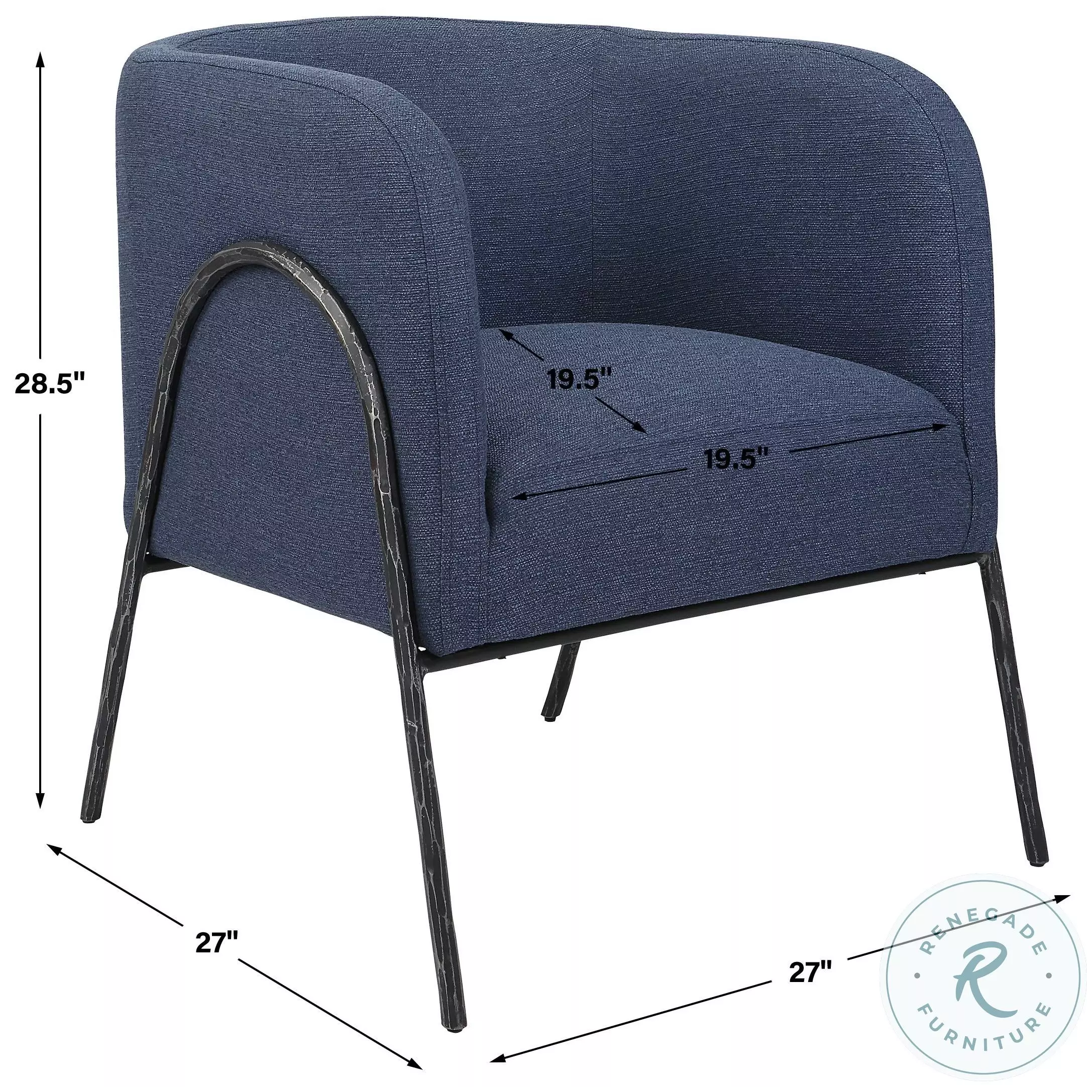 Newhaven Blue Denim Accent Chair