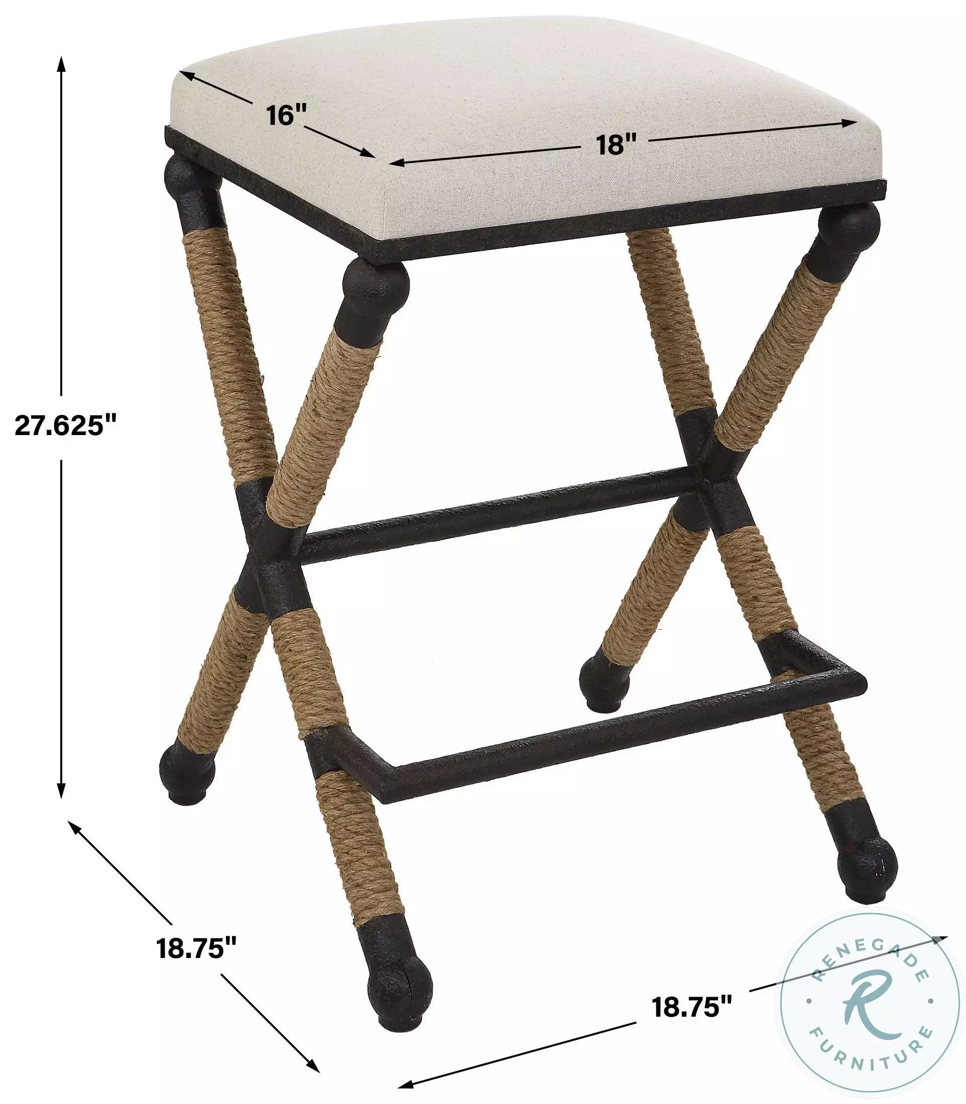 Ravon Neutral Oatmeal Counter Height Stool