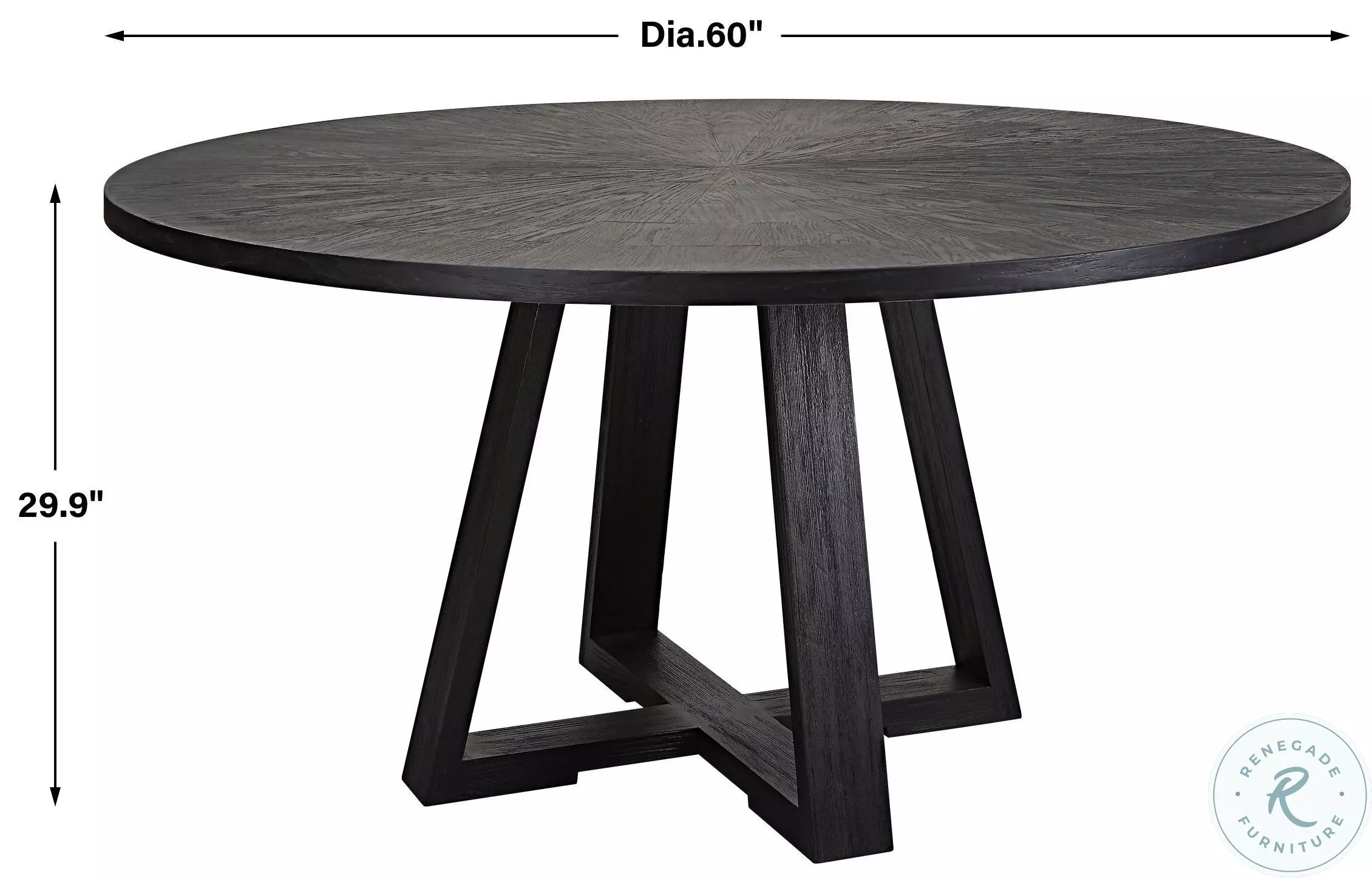 Ezrin Charcoal Black Dining Table