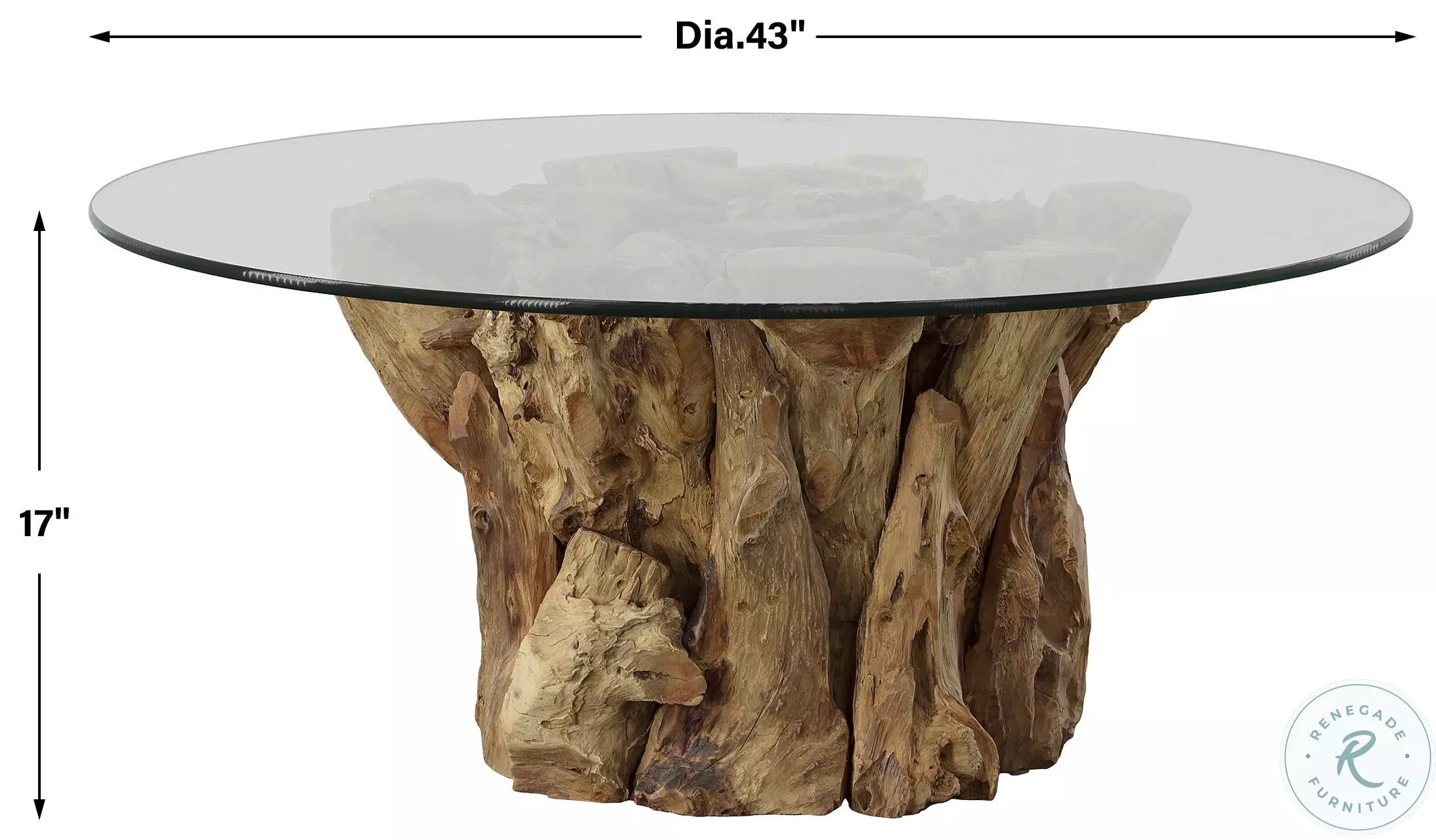 Rowenshire Natural Glass Top Large Coffee Table
