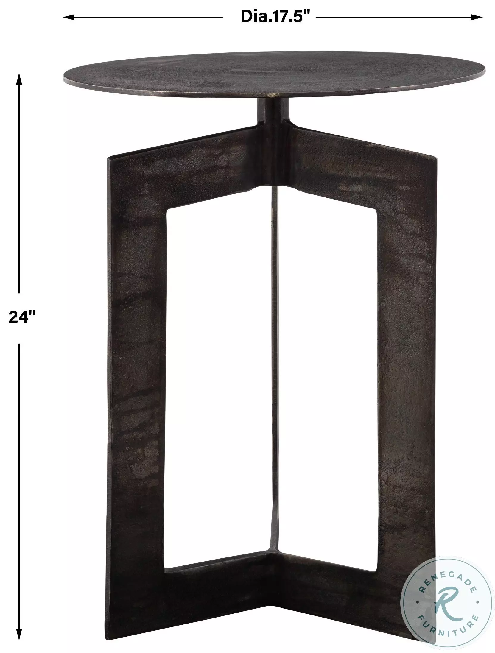 Spiron Rich Gunmetal Accent Table